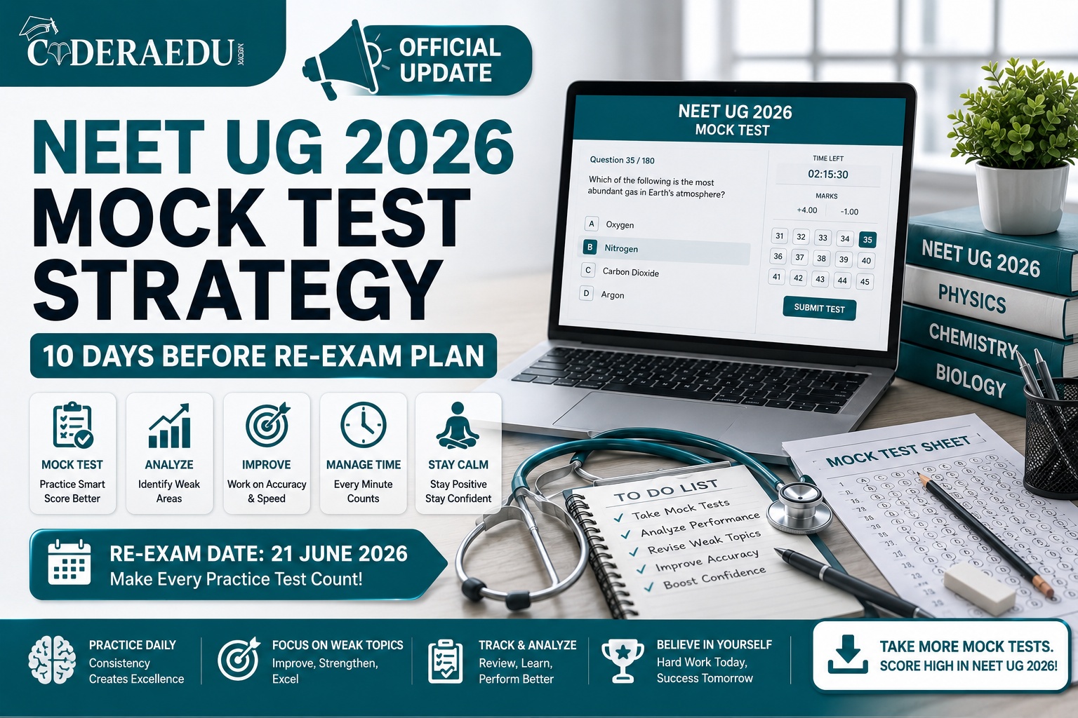 NEET UG 2026 Mock Test Strategy 10 Days Before Re-Exam Plan