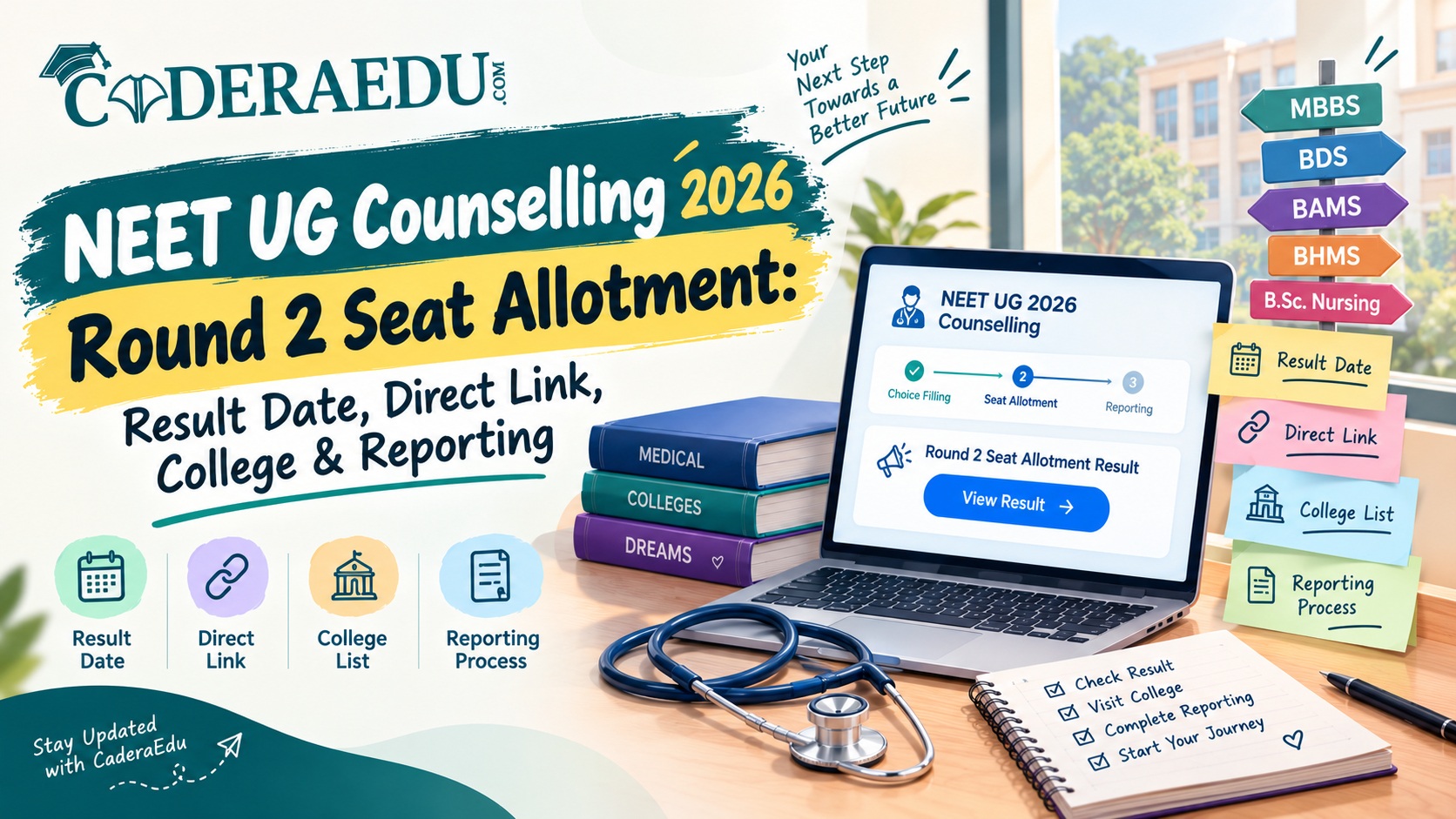 NEET UG Counselling 2026 Round 2 seat allotment result page on mcc.nic.in