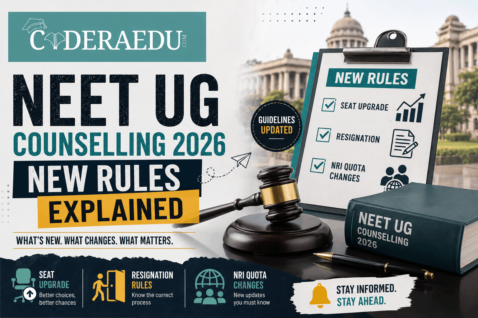 NEET UG Counselling 2026 new rules for seat upgrade resignation and NRI quota