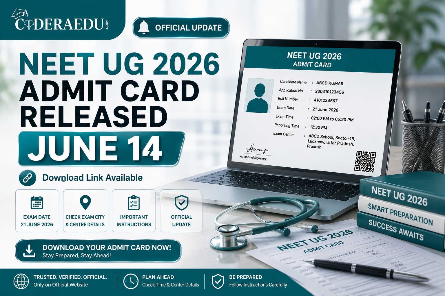 NEET UG 2026 Admit Card Released June 14 – Download Hall Ticket